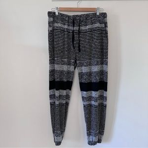 Black and gray striped bamboo joggers (size 8)